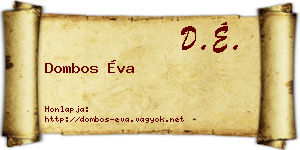 Dombos Éva névjegykártya
