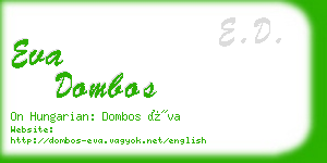 eva dombos business card